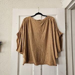 Kye Mi Wool Blend Mustard 3/4 Dolman Butterfly Sleeve Knit Sweater Women's S NWT